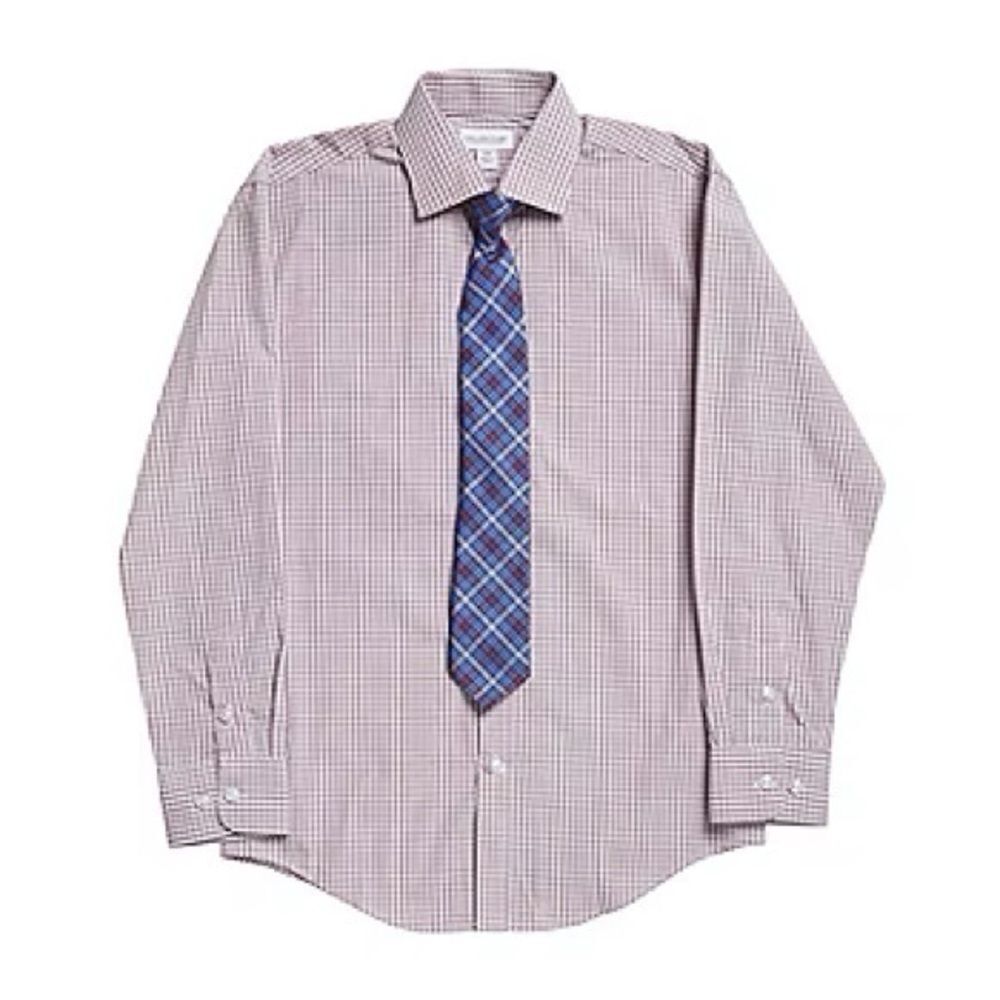 5/25 - Buy 5 for $25 Michael Strahan Boys Collared Shirt with Tie Size 16
